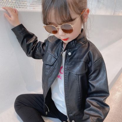 Picture of Kids Black Moto Biker Leather Zipper Jacket (1 years - 7 years) for your BABY Smile