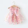 Picture of Baby Girl Butterfly Wings Fairy Sleeveless Pleated Lace Summer Dress (6 months to 3 years)