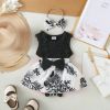 Picture of Baby Girl Sleeveless Lace Floral Romper Dress with Headband (0 to 12 months)