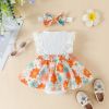 Picture of Baby Girl Sleeveless Lace Floral Romper Dress with Headband (0 to 12 months)